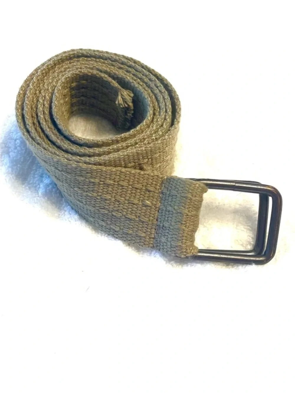 Khaki / Olive Canvas Belt with Metal Buckle!